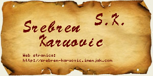 Srebren Karuović vizit kartica